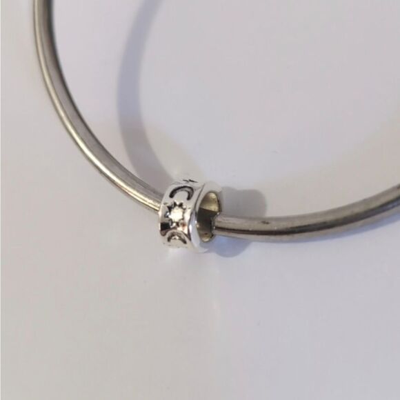 Silver Moon and Stars Spacer Charm‎ for Pandora Style Bracelet - Picture 3 of 3